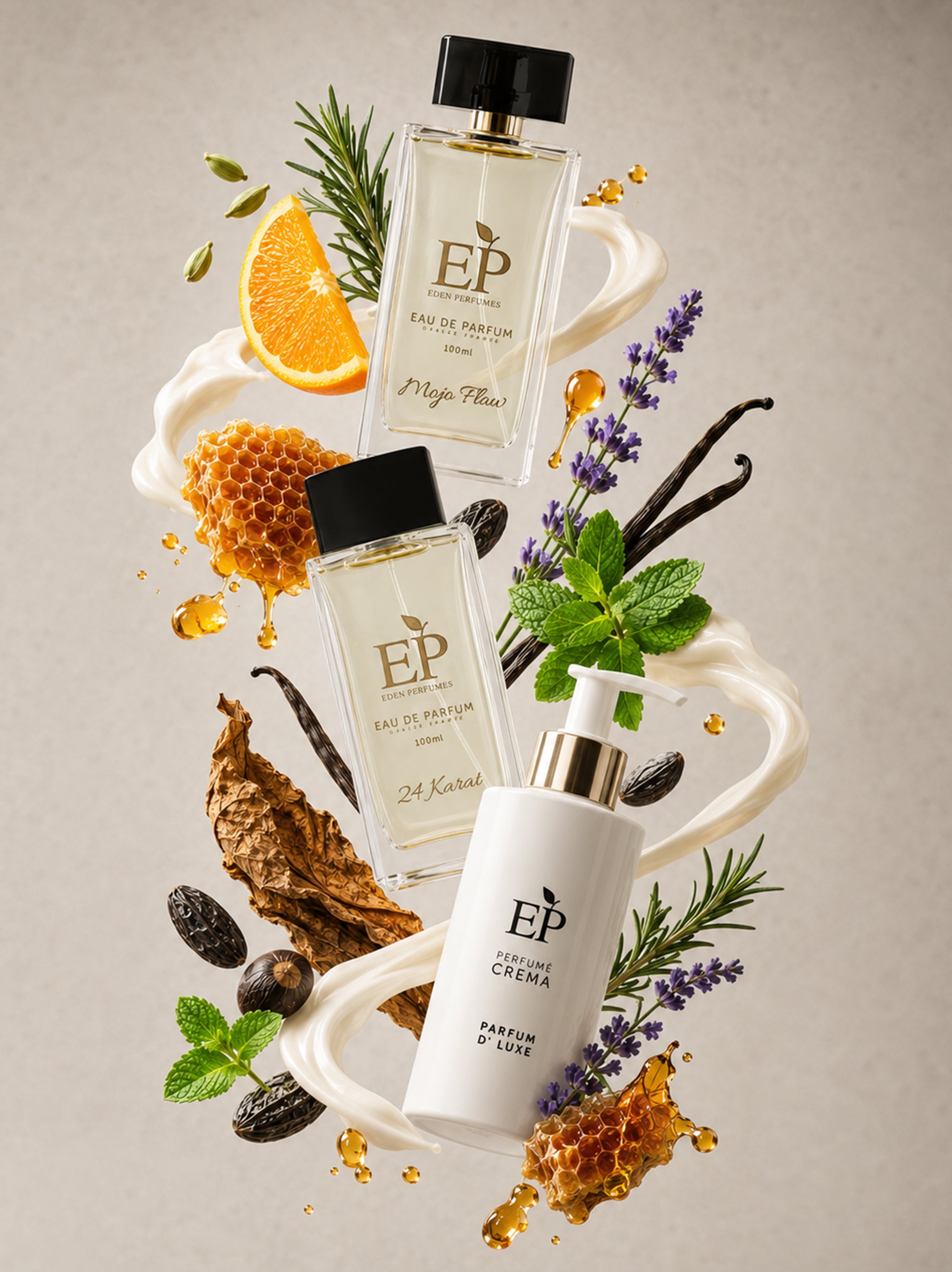 24 Karat lotion + 24 Karat Fragrance + Mojo Flow Fragrance